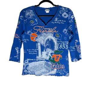 VTG P Michael Florida Gators Top Women’s Medium Blue Doublesided Rhinestone